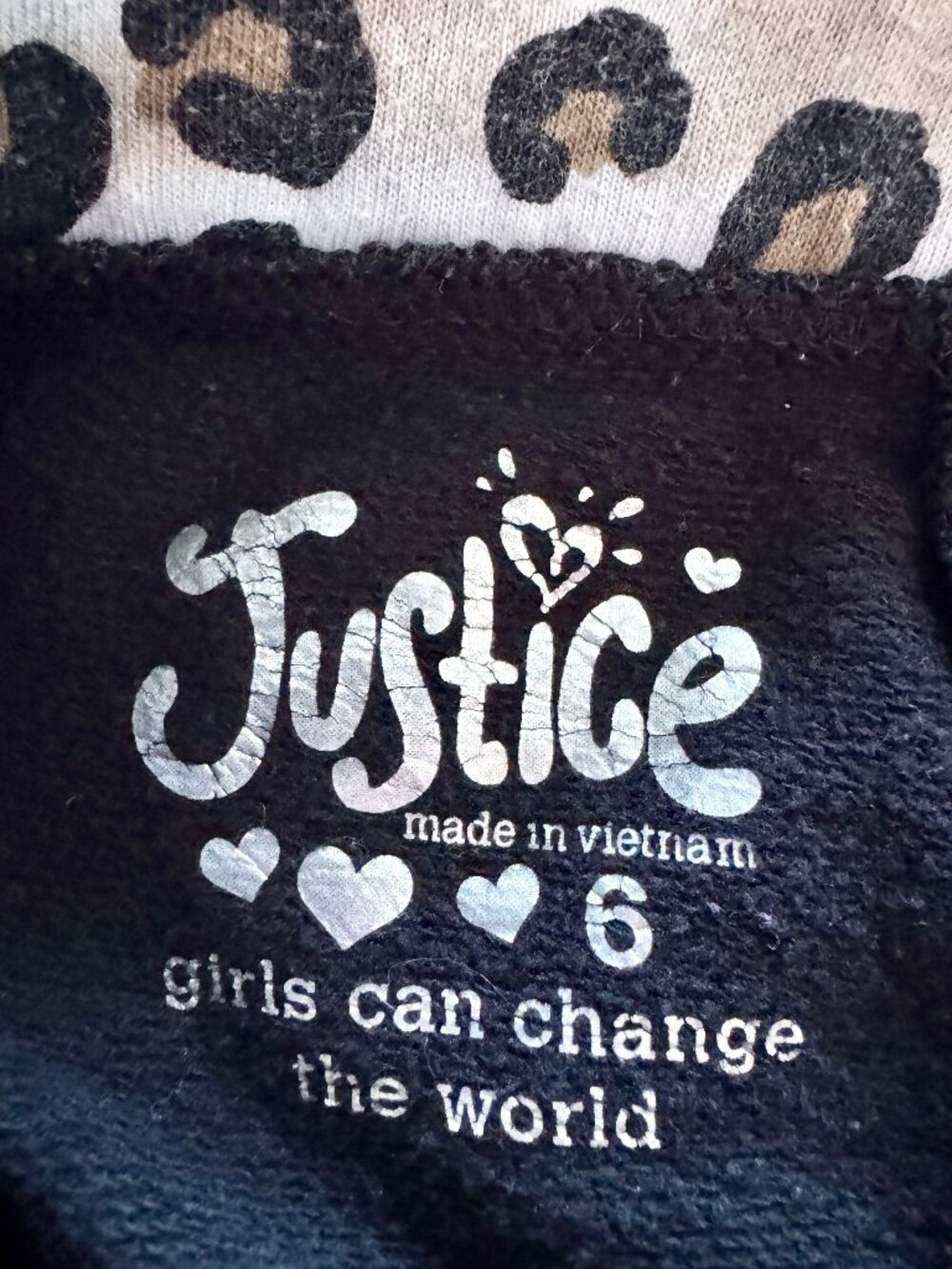 Justice LOVE DANCE Joggers Girls 6 Black Sequins Leopard Glitter Glam Tie Waist - Picture 11 of 14
